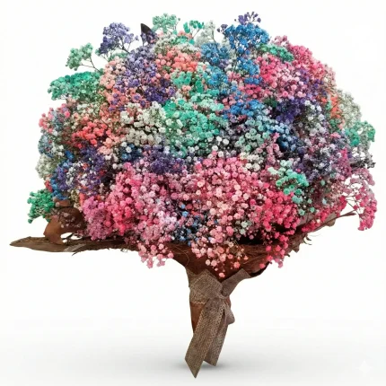 Bukiet z kolorowej gipsówki